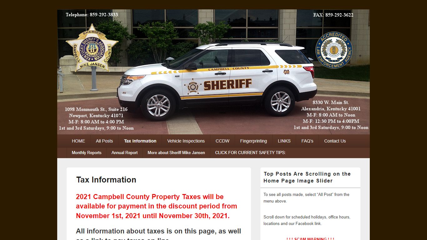 Tax Information - Mike Jansen - Campbell County Sheriff's Office